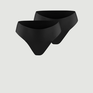 2 Stück ooia everyday Slip Seamless in Schwarz – nahtlose Unterwäsche, die Slipeinlagen ersetzt.
