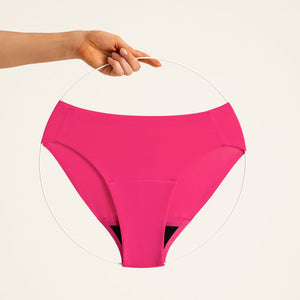 Menstruationsunterwäsche Slip Seamless hot pink von ooia ausgestellt.