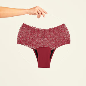 Highwaist Comfy Lace merlot