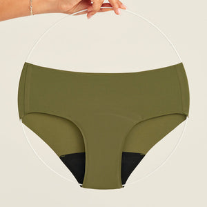 ooia Periodenunterwäsche Hipster Seamless Extra Strong in khaki, Freisteller