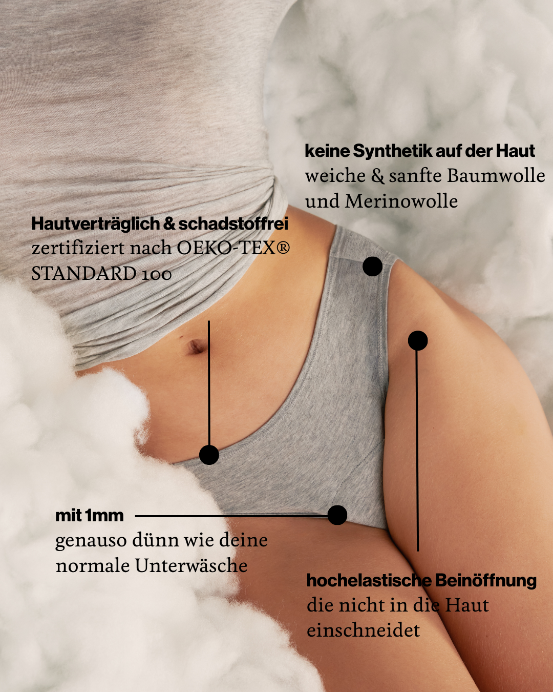 Slip Comfy Cotton Extra Strong grau melange