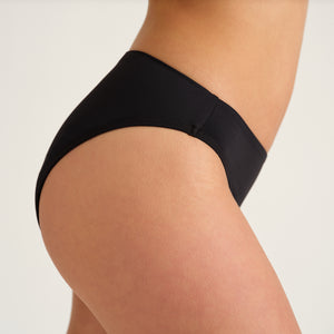 Nahaufnahme von dem Schwarzen Badeanzug Slip von Ooia