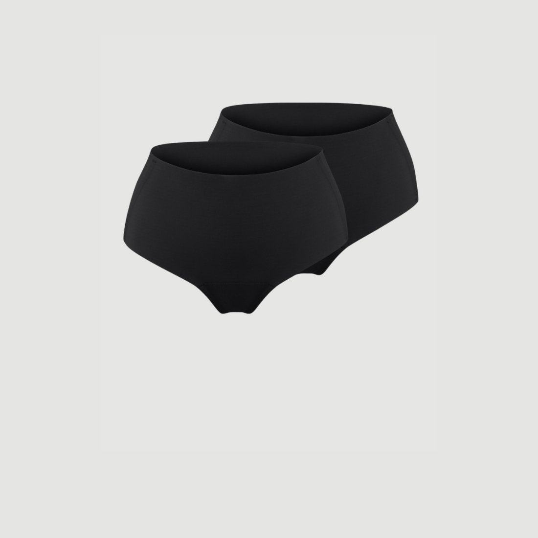 ooia everyday Highwaist Seamless 2 Stück in Schwarz – nahtlose Unterwäsche mit hohem Bund, die Slipeinlagen ersetzt