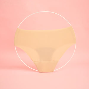 ooia Periodenunterwäsche Hipster in beige in nahtlosem Design.
Ring hinten