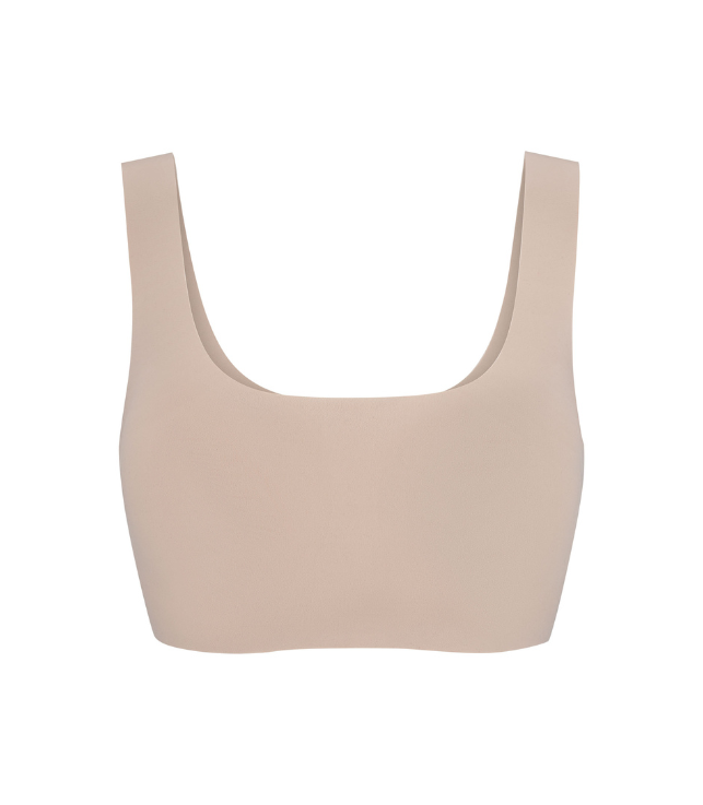 nahtloser BH ohne Bügel in beige für jeden Tag