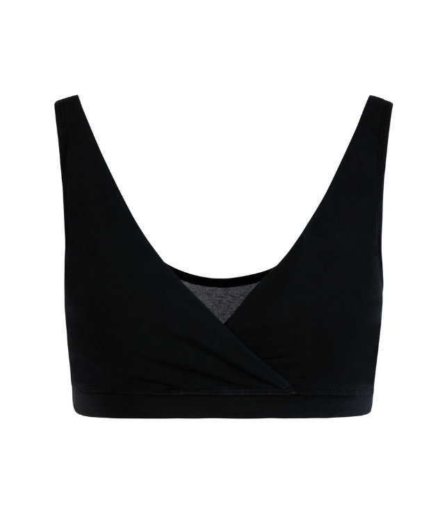 schwarzer weicher Still BH mit integrierten Stilleinlagen und Pull-Down Funktion