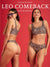 Model trägt vor rotem Hintergrund ooia Periodenunterwäsche: Limited Leo – String Seamless und Limited Leo – Hipster Seamless. Extrem limitiert und zurück als Comeback.