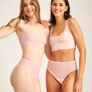 Highwaist Cheeky Mesh powder rose