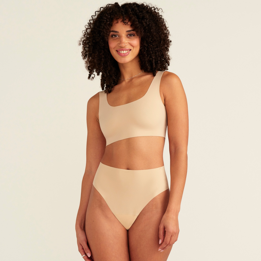 Highwaist Seamless Cheeky beige