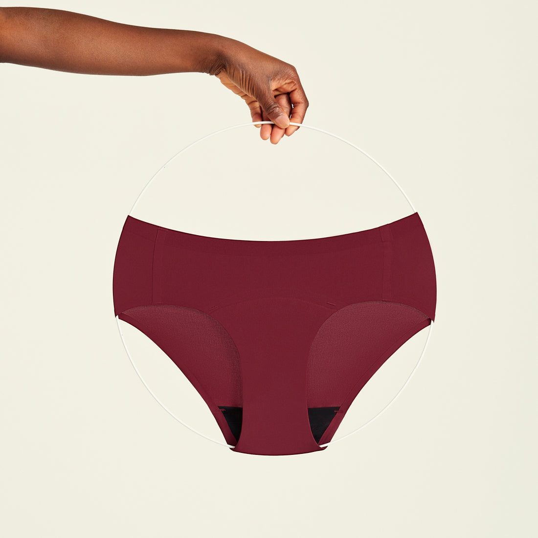 Freisteller Hipster Seamless in Merlot - nahtlose Periodenunterwäsche von ooia